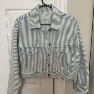 Abercrombie & Fitch S Striped Denim Jacket NWT
